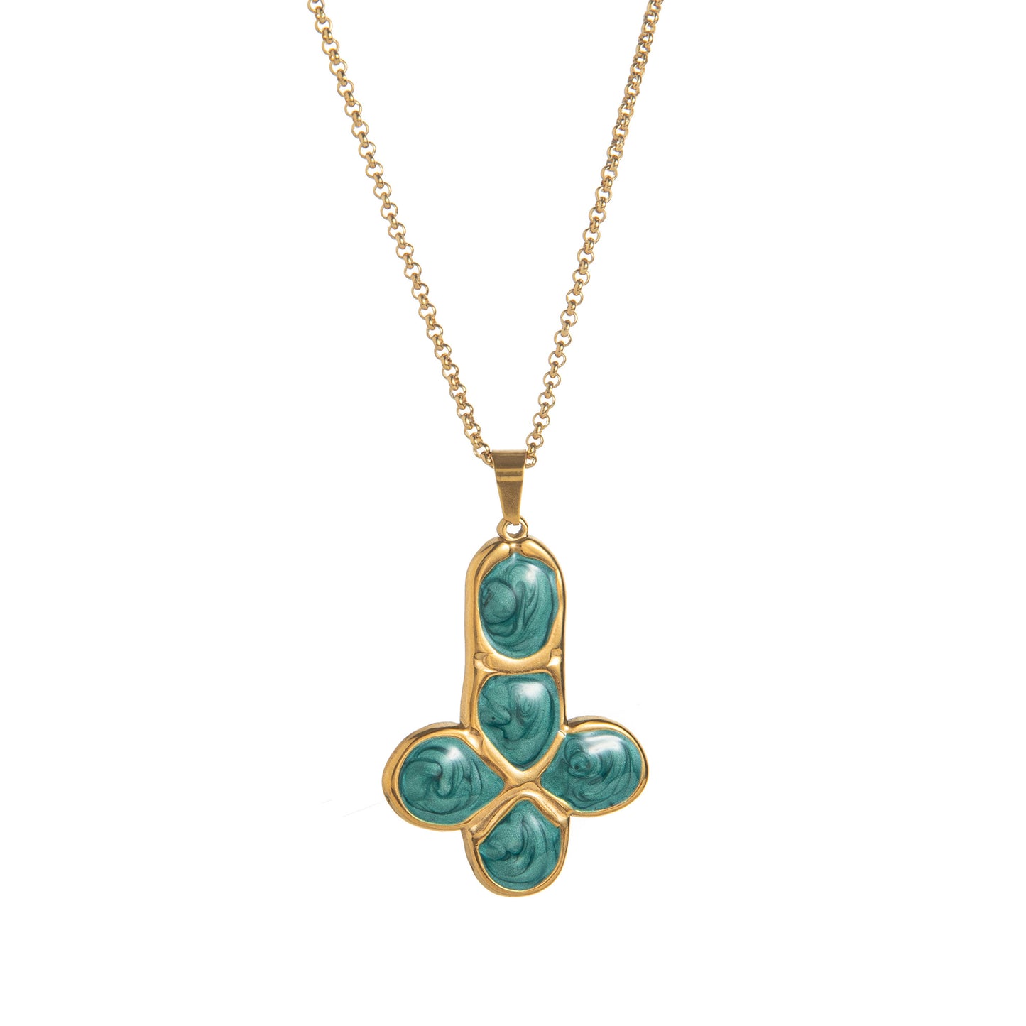 Collar largo Cruz artesanal