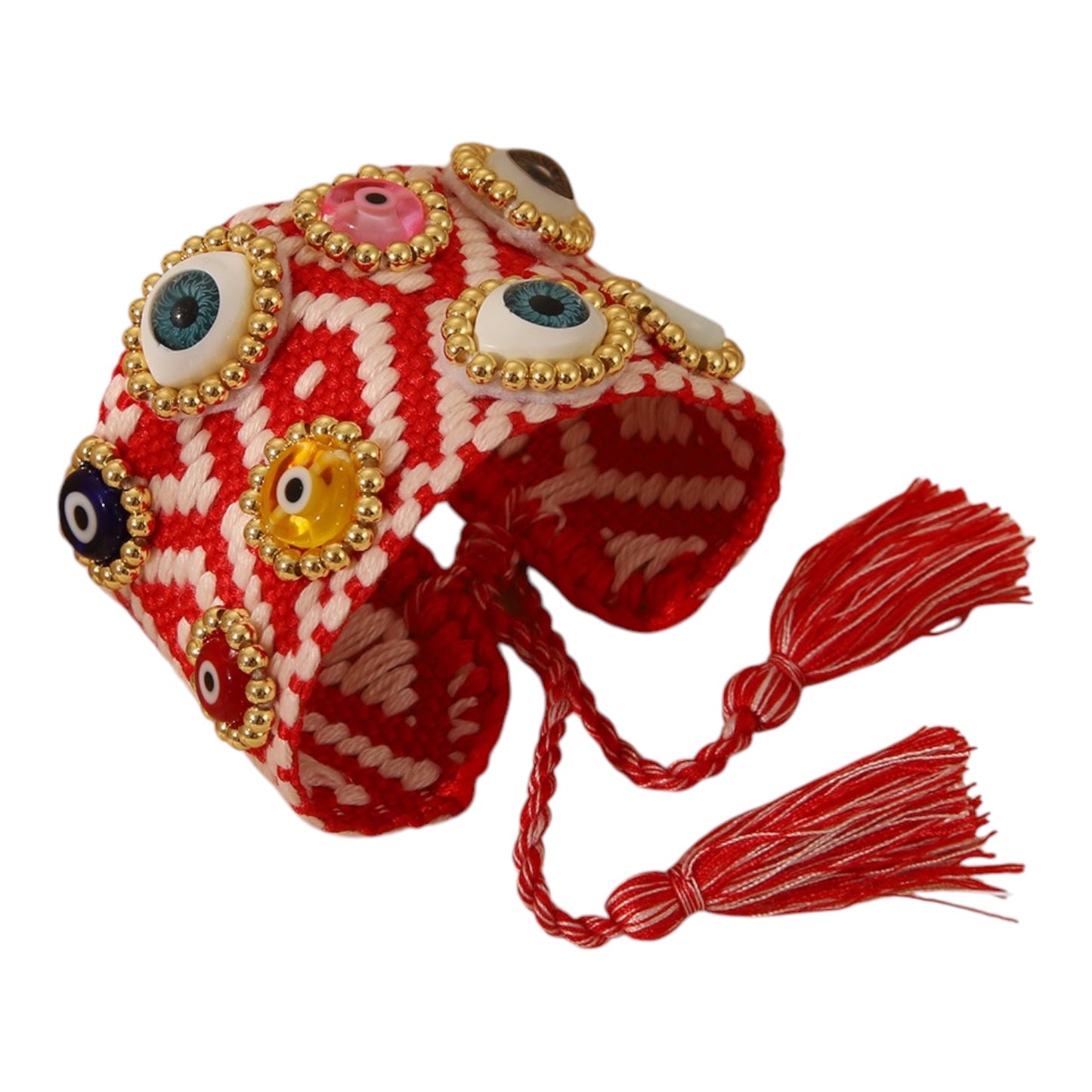 Bracalete tejido varios colores Evil eyes