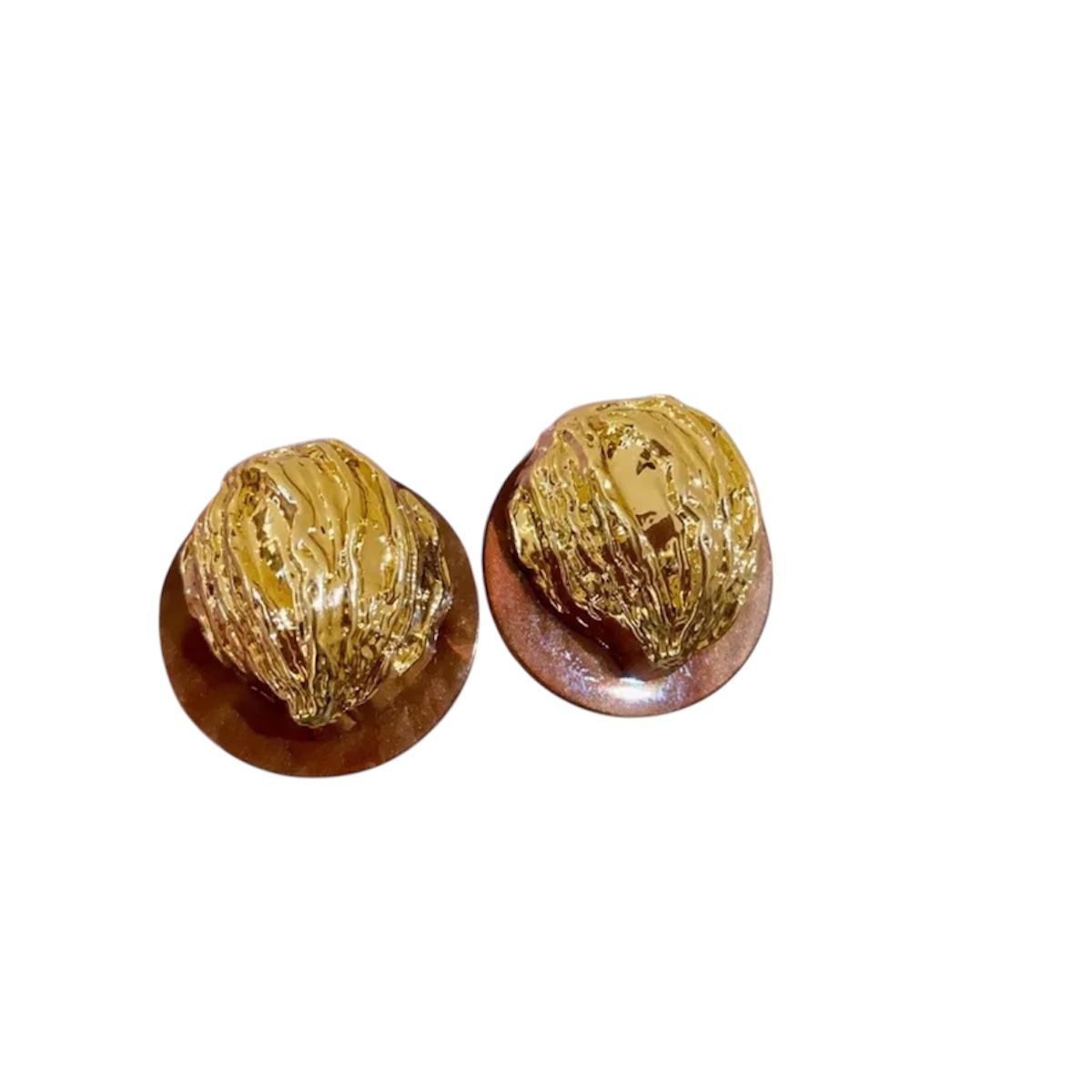 Aretes Oro y Madera