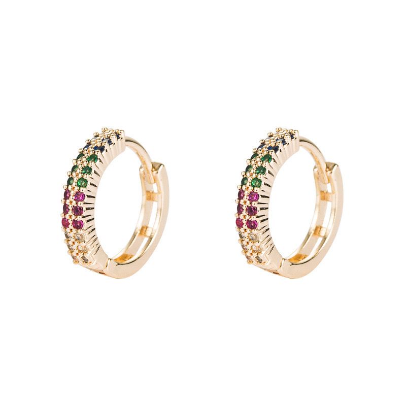 Arracadas Círculo Zirconias Colores