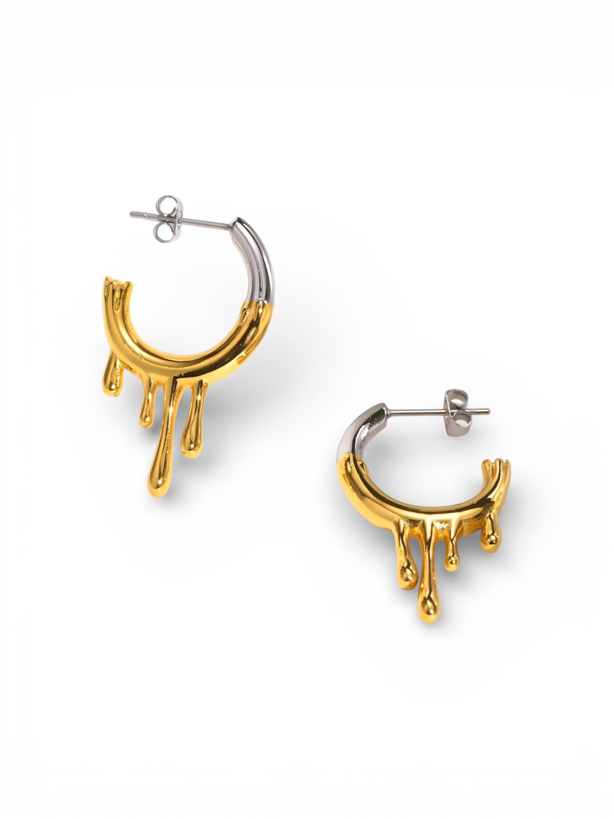 Aretes Derretidos Oro/Plata