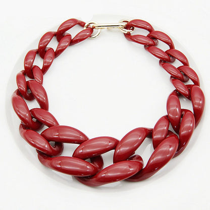 Collar Chunky Eslabones Vino/Mostaza