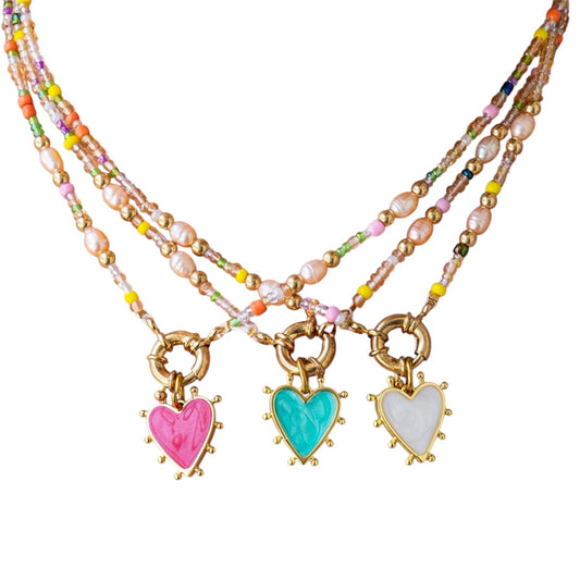Collar corazón varios colores