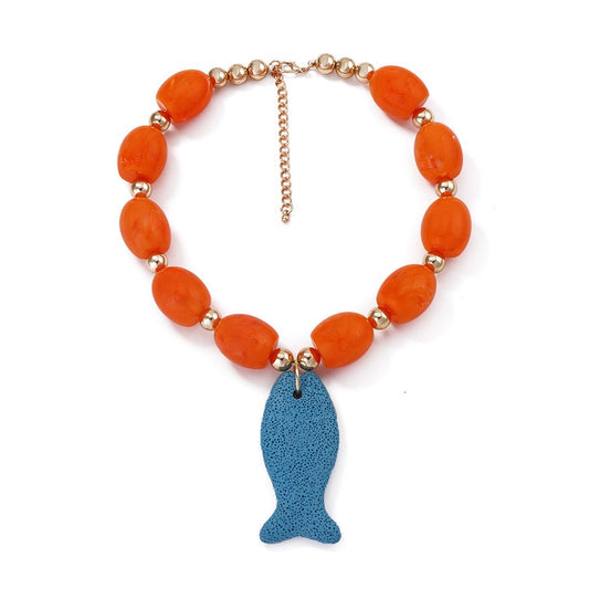 Collar CHUNKY pez de piedra