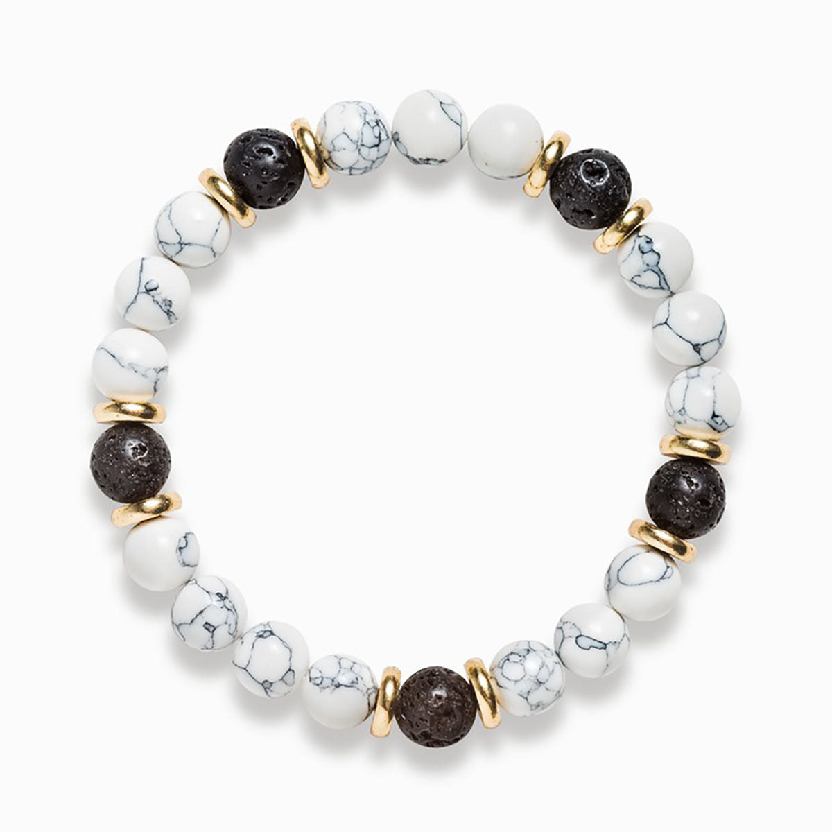 Pulsera Hombre Howlite & Lavastone