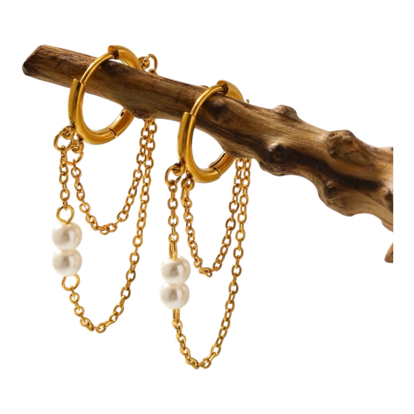 Aretes Angie doble cadena
