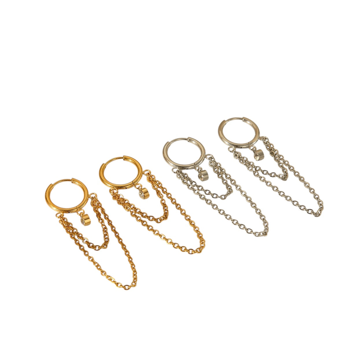 Aretes Angie doble cadena