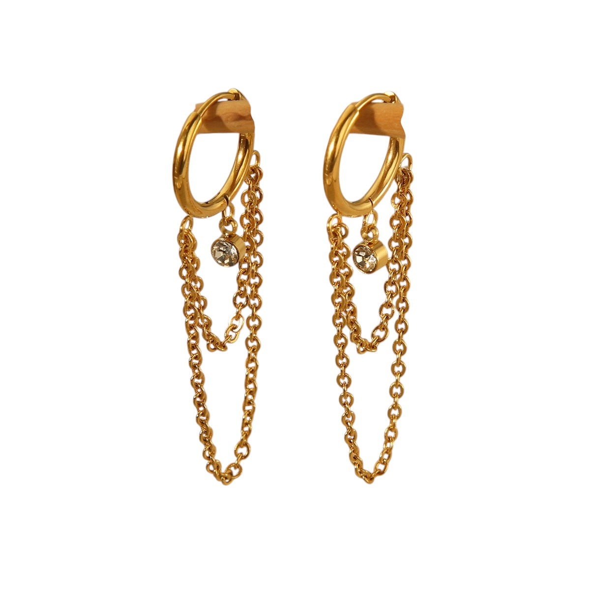 Aretes Angie doble cadena
