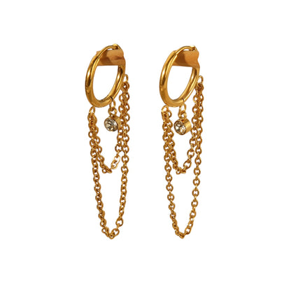 Aretes Angie doble cadena
