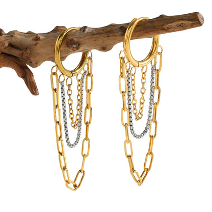 Aretes Angie mediano triple cadena