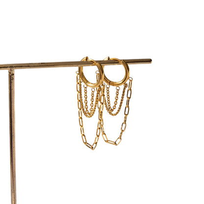 Aretes Angie mediano triple cadena