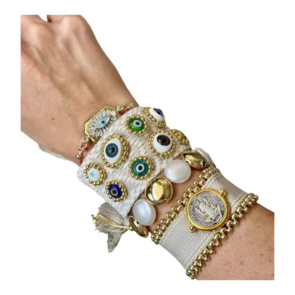 Bracalete tejido varios colores Evil eyes