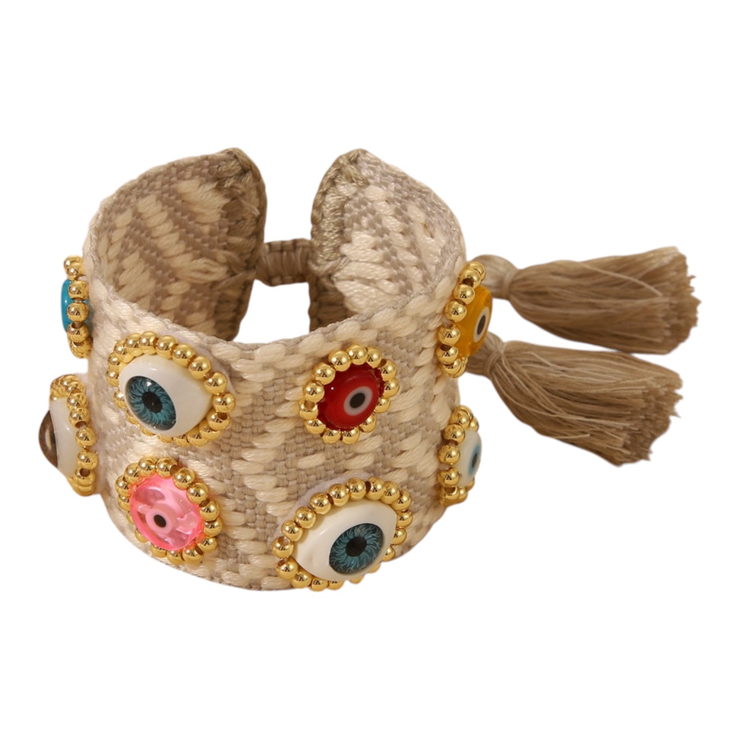 Bracalete tejido varios colores Evil eyes
